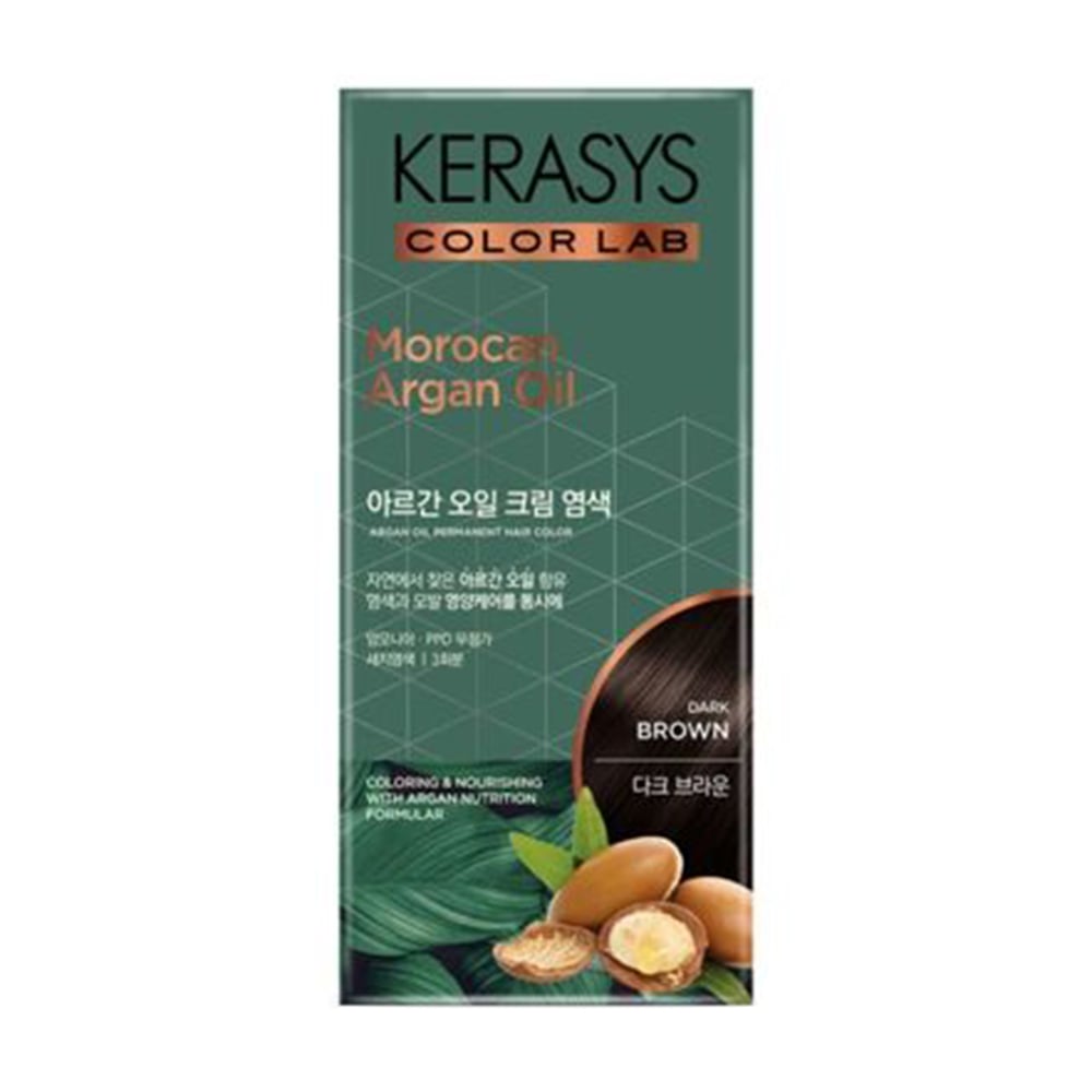 Перманентна фарба для волосся KeraSys Moroccan Argan Oil Permanent Hair Color, Dark Brown, 120 г